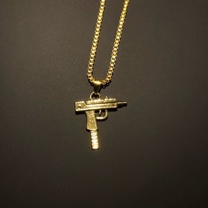 Gold Mini Uzi Chain Necklace